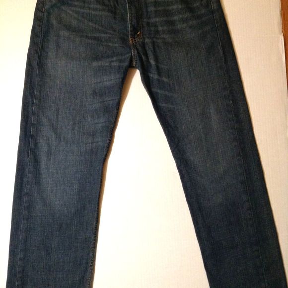 VTG Levis 505 Jeans Men 38x34 Dark Wash Straight Relaxed Fit 90s Y2K Made Mexico - Picture 3 of 11